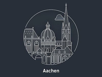 City Icon - Aachen aachen city editorial flat germany icon line modern outline
