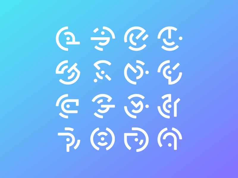 Bugs + Stones (Symbol Font) symbols science fiction round modern glyphs font abstract