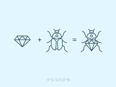 Bugs + Stones bug diamond icon icons nature stone ui ux