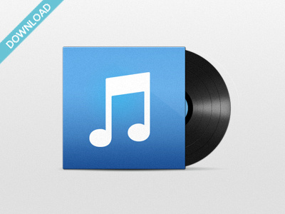 iTunes 11 - Vinyl Icon 11 apple artill download folder free icon itunes lp music photoshop vector vinyl