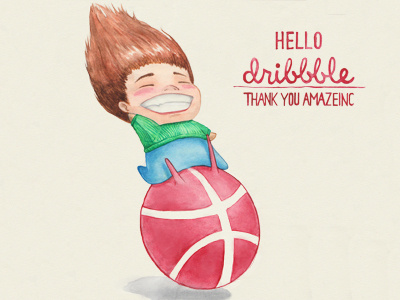 Hello Dribbble! art design drawing first shot illustration water color