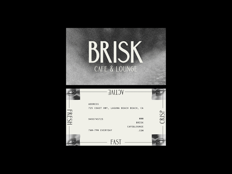 Brisk Cafe & Lounge branding concept design typography
