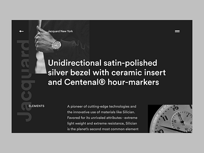 Jacquard Centenal interface landing page minimal typography ui ux website