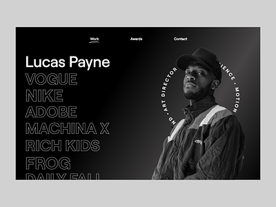 Lucas Payne - Portfolio Concept landing page minimal portfolio typography ui ux website