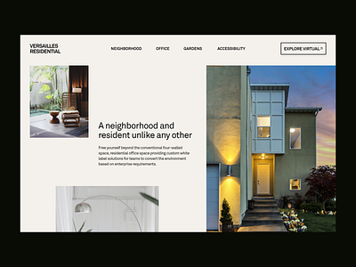 Versailles Residential - Homepage branding interface landing page minimal photography typography ui ux website