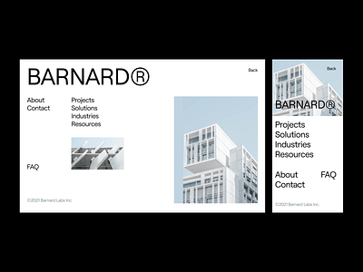 Barnard Labs agency architecture branding design interface minimal portfolio typography website
