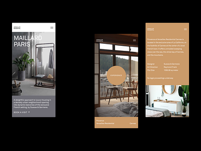 Versailles Provence app design architecture editorial housing interface minimal photography typography ux