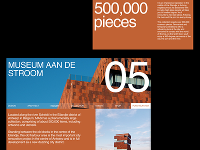 Museum aan de Stroom - Landing Page interface landing page minimal typography ux website
