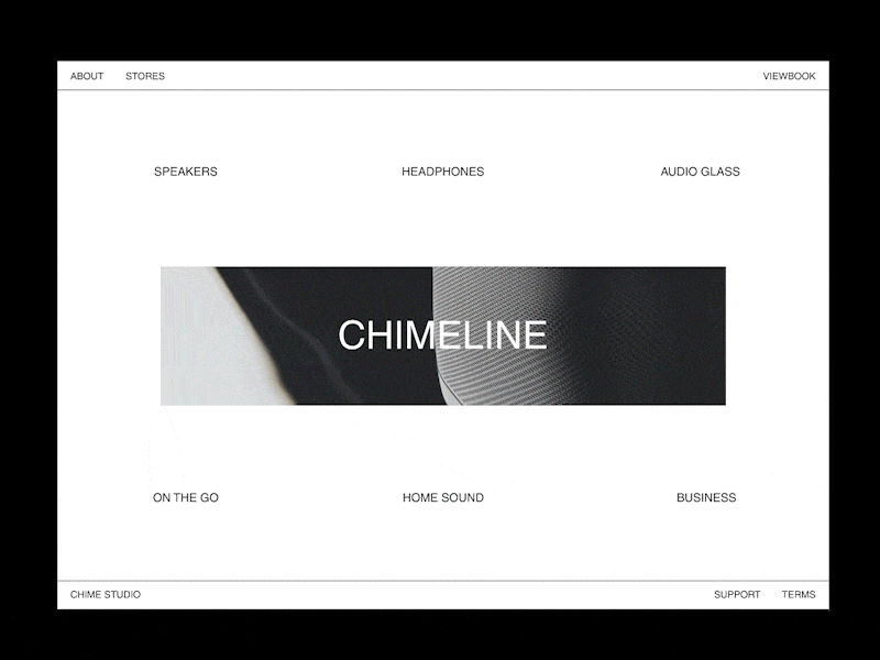 Chime Studio interface menu minimal modern music sound typography ui website whitespace
