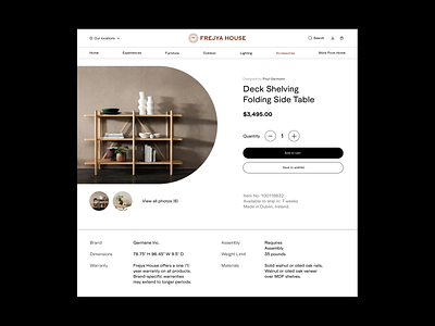 Frejya House - Product Page design ecommerce interface minimal ui website