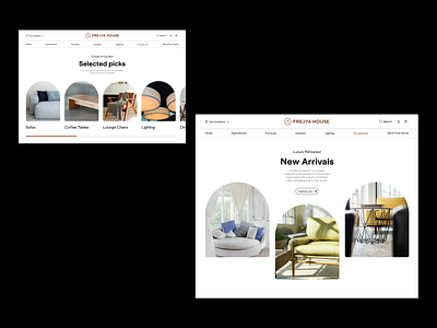 Frejya House design interface landing page minimal typography ui ux website
