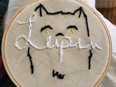 In Memory of Lupin cats embroidery