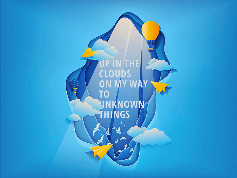 Clouds illustrator grainy color vibrant gradient deep quotes