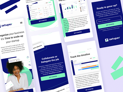 Zetuper Landing Page - Mobile Design analytics app app design chart data design graphic design landing landing page management marketing mobile design mobile website promo ui user interface
