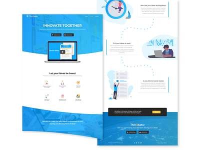 ThinQbator app branding css design header illustration landing logo svg typography ui uidesign web design