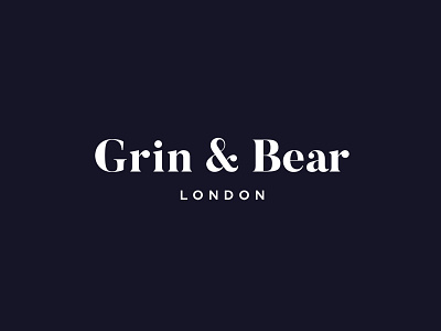 Grin & Bear London: Logo brand design brand identity branding flat identity logo logo design logotype luxury font luxury logo silk studio