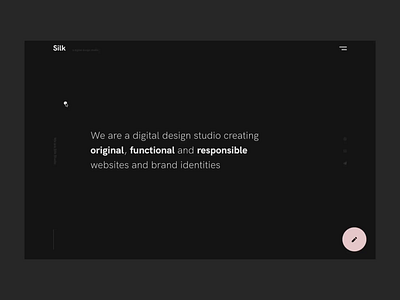 Silk Studio: Homepage agency website flat freelance portfolio identity microinteractions minimal portfolio reactjs silk studio studio website ui design uiux web app web app design web design web devlopment website design