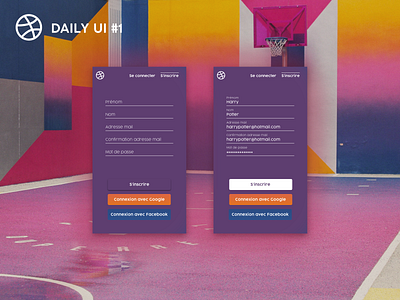 Daily UI #1 Sign Up Page basket basketball daily dailyui dribble gradient mobile sign sign in signup ui