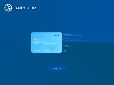 Daily UI #2 blue card couleurs daily dailyui dribbble gradient ui visa