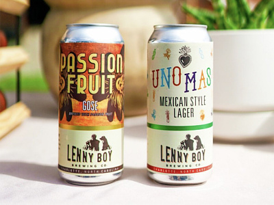 Lenny Boy Can Labels beer bright can charlotte colorful dog fruit fun gose icon illustration label lager mexican lager packaging