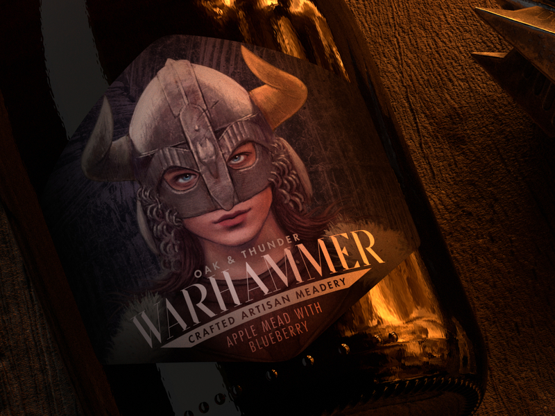 Warhammer Mead Label custom die helmet horns label mead viking warhammer