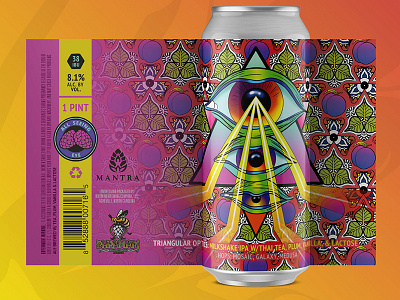 Triangular Optics 16oz Can asheville beer can collab collaboration eye illustration label packaging prism