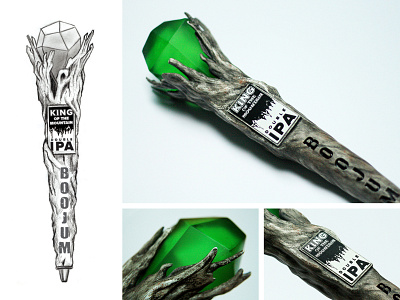 Boojum Brewing Tap Handle asheville beer boojum custom gem illustration jewel staff tap handle tap marker