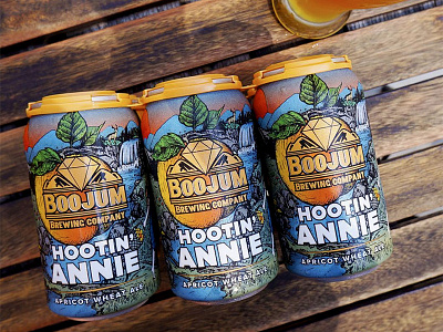 Boojum Hootin' Annie apricot beer can art can design gem illustration jewel north carolina packaging packaging design wheat ale