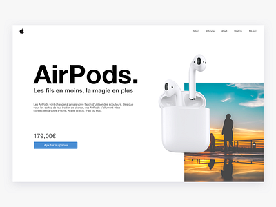 Daily UI #003 - Landing Page airpods apple daily ui daily ui 3 home illustration landing page png userinterface