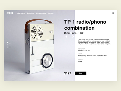 Daily Ui #012 - Single Product 012 add braun daily 100 daily ui daily ui 12 design dieter rams dribbble photograhy presentation product product design shop single product sketch ui design user interface