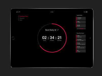 Daily UI #014 - Countdown Timer apple countdowntimer daily 100 daily ui daily ui 14 design dribbble ipad ipad pro sketch timer ui ui design user interface