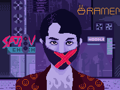 Lost in the City 02 animated city cityscapes cyberpunk gif illustration loop motion night pixel pixelart street tokyo