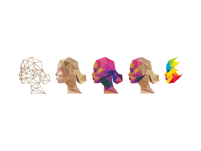 NewFace 3 face head logo lowpoly mesh poly profile triangles