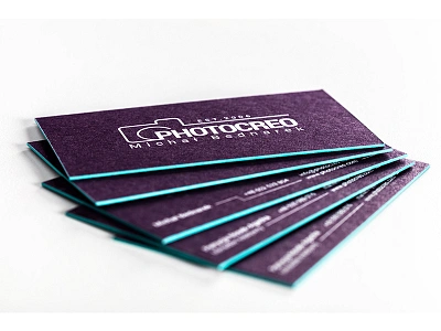 Aubergine Business Cards #2 aubergine business business card business cards cards edge painting paper screen printed screen printing turquoise