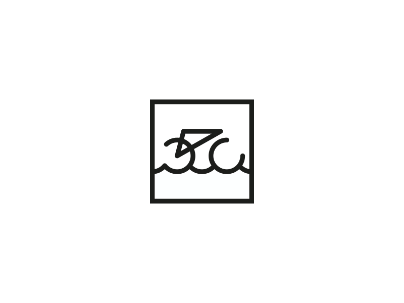 Port Rowerowy sign water bicycle bike harbor design animation logo