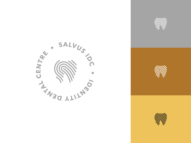 Identity Dental Centre round logo round rounded creative identity fingerprints fingerprint tooth teeth logo dentist dental dent