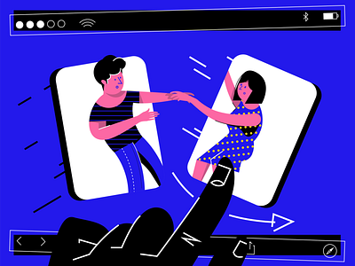 Swipe #03 app illustration business character couple date dating design girl hero image illustrations illustrator illustrator design love man scene generator stories swipe tinder ui web illustration