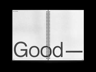 Ultra minimalist spread 'Good'