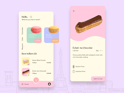 Sweet App Design app app design appdesign appdesigner branding cake cake shop chocolate design french illustration macaron minimal sweet typography ui ux web webdesig webdesign