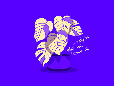 Digital illustration of a plant an a concept of uniqueness