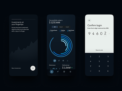 Investment Manager app finance fintech investment mobile ui ux