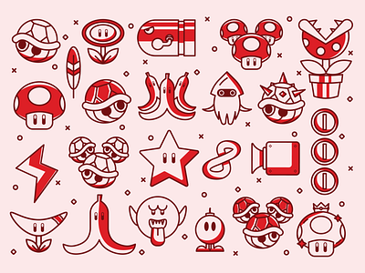 Mar10 Day // 2022 design duotone firstshot flat flat design flatdesign gaming graphic design icon iconography illustration mario mario kart nintendo queer designer red switch vector