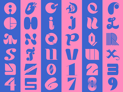 36 Days of Type 09 36daysoftype 36daysoftype-09 alphabet blue flat flat design gay designer letter forms lettering numbers pink queer designer thicc and juicy type typography vector