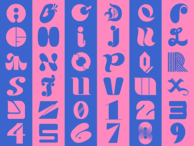 36 Days of Type 09 36daysoftype 36daysoftype 09 alphabet blue flat flat design gay designer letter forms lettering numbers pink queer designer thicc and juicy type typography vector