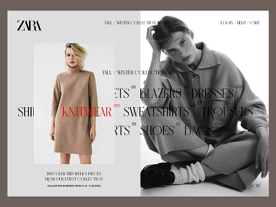Fall/Winter Collection - ZARA design minimal typography ui ui ux design ui design ui design ux design ui ux designer userinterfacedesign web design