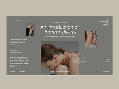 Typractice 9 feat Zhenya Rynzhuk's Imagery design earthtones editorial design editorial layout fashion font design graphicdesign landing page layoutdesign minimal minimalistic design type typography ui ui ux design ui design ui ux designer userinterfacedesign web web design