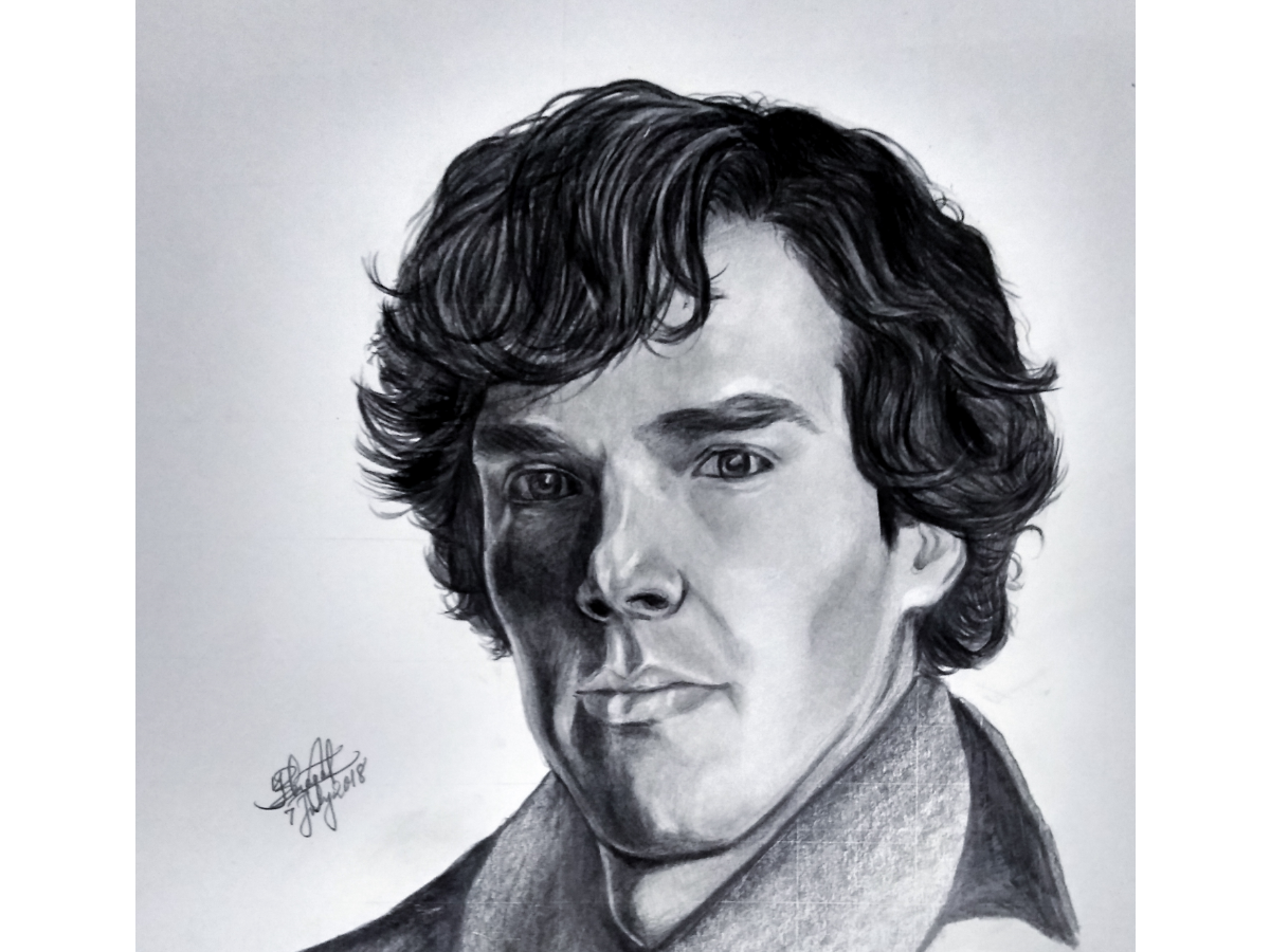 Buy Drawing Print of Benedict Cumberbatch as Sherlock 2014 Online in India   Etsy