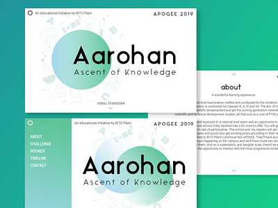 Educational Website Design- AAROHAN BITS Pilani agence agency agency landing page concept design education educational landing landing page minimal publicity typography ui user experience user interface ux web website