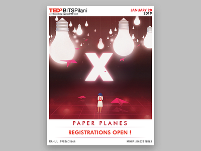 Ticket Release Poster- TEDx BITS Pilani 2019 ( Paper Planes )