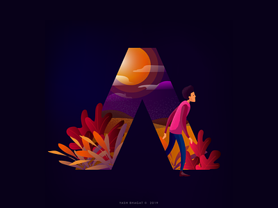 A illustration 36daysoftype 36daysoftype-a art concept design gradient icon illustration poster typography vector vibrant vibrant colors